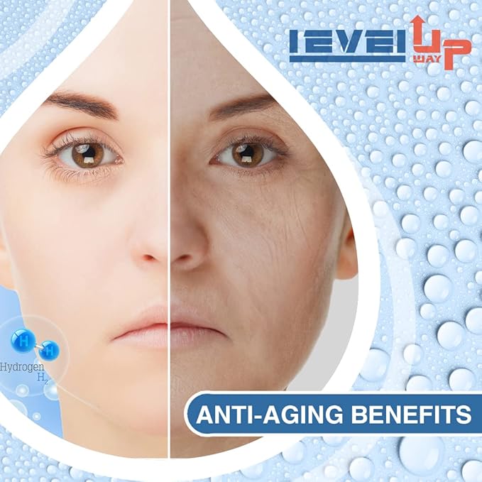 LevelUpWay 2025 Hydrogen Water Bottle Generator – Up to 2500 PPB Pure Hydrogen Water – Dual Chamber SPE PEM Technology – Blue – Enhanced Hydration Solution