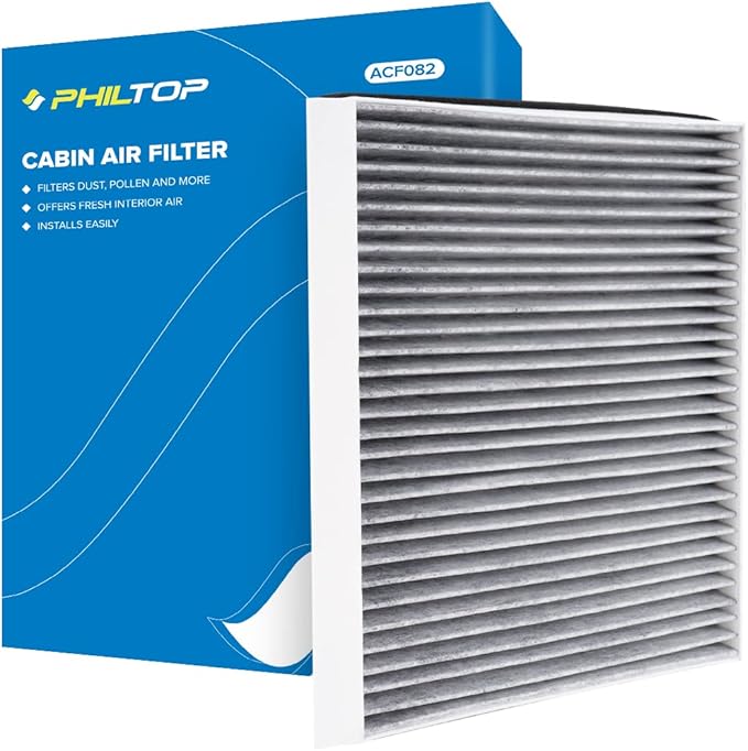 PHILTOP Cabin Air Filter, Replacement for CF10735 Genesis(2009-2016), Equus(2011-2016), G80 G90(2017-2021), GV80(2021), Premium ACF082 Cabin Filter with Activated Carbon Filter Up Dust Pollen Odor