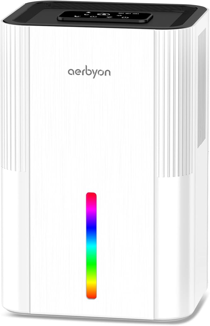 Dehumidifiers for Home 95 OZ Water Tank, Quiet Dehumidifier for Bedroom with Auto Shut Off, 7 Colors Light,New Small Dehumidifiers for Bathroom, RV, Closet