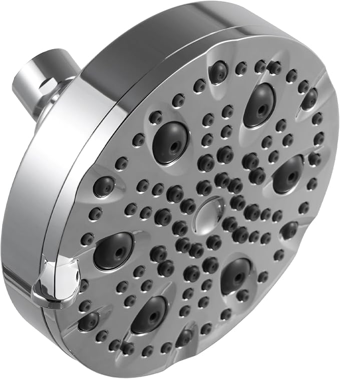 OFFO Shower Head, High Pressure Shower Head with Pause Mode, 9 Mode Fixed Showerheads for Strong Water Flow & Relaxing Shower Experience, Chrome