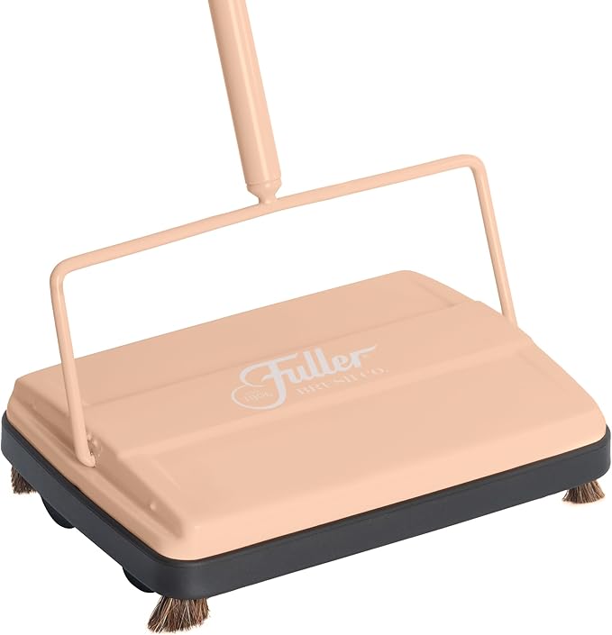 Fuller Brush 17073 Electrostatic Carpet & Floor Sweeper - 9" Cleaning Path - Lightweight - Ideal for Crumby Messes - Works On Carpets & Hard Floor Surfaces - Peach