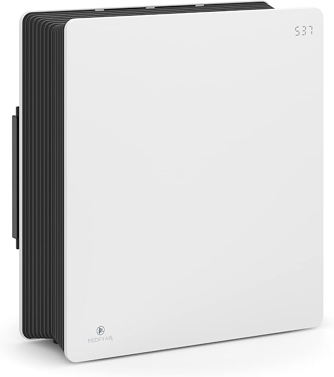 Medify MA-45 UV Light Air Purifier with True HEPA H13 Filter | 1,544 ft² Coverage in 1hr for Wildfires Smoke, Odors, Pollen, Pets | Removal to 0.1 Microns | White, 1-Pack