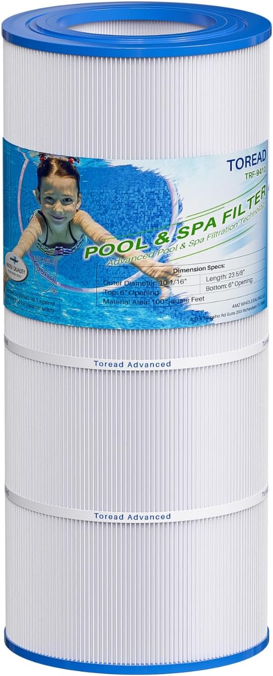 TOREAD® Replacement for Pool Filter Pentair CC100, CCRP100, PAP100, PAP100-4, Ultral-C3, Unicel C-9410, R173215, Filbur FC-0686, 59054200, 160316, 160354, SP100 Predator 100, 100 sq. ft. Cartridge