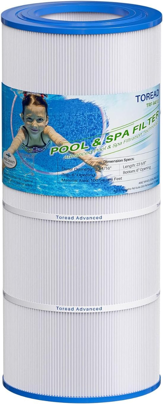 TOREAD® Replacement for Pool Filter Pentair CC100, CCRP100, PAP100, PAP100-4, Ultral-C3, Unicel C-9410, R173215, Filbur FC-0686, 59054200, 160316, 160354, SP100 Predator 100, 100 sq. ft. Cartridge