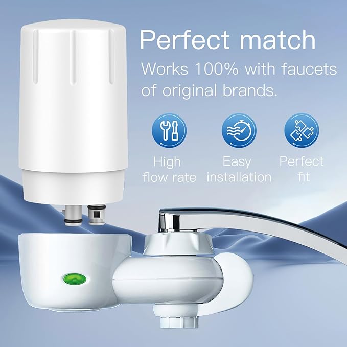 Faucets Filter Cartridge, Replacement for Faucet, 36311 On Tap Water Filtration System, FR-200, FF-100 Replacement, NSF Certified, White (Pack of 3)