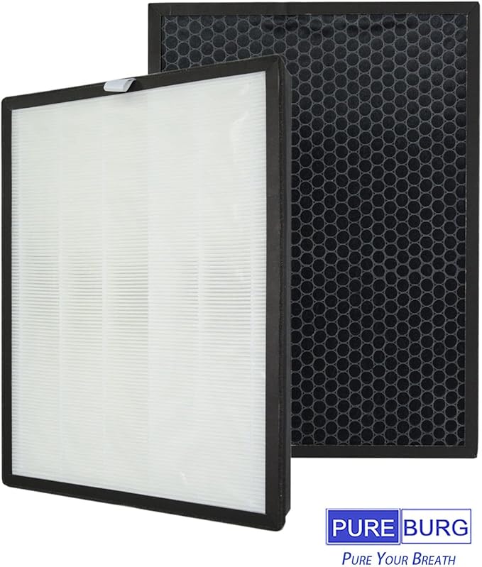 PUREBURG Replacement Filter Compatible with COLZER BKJ-33 Air Purifier,1-Pack H13 HEPA Activated Carbon 2-IN-1 3-Stage Filtration Air Clean Dust VOCs
