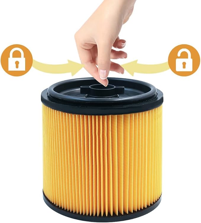 2 Pack Standard Cartridge Filter Replacement for Vacmaster Filter VCFS, compatible with Vacmaster 5-16 Gallon Wet/Dry Vacs, VBV1210 filter. Also fit HART most Shop-Vac 5-20 Gal Vacs