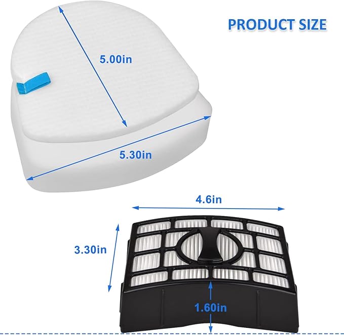 Replacement for Shark Navigator ZU560, ZU561, ZD201, ZU562, ZU572, UV650，ZU560C Filter，Zero-M Lift-Away Speed Upright Vacuum Part XFFK560, XHEPA560，4 Foams and 4 Felt Filters and 2 Filter