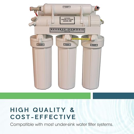 Ultima 7/VII 5 Stage Reverse Osmosis Water Filters, Uinversal Under Sink Water Filter System Replacement Cartridges with a 50 GPD Reverse Osmosis Membrane and a 1/4-Inch NPT Post Carbon Filter Kit