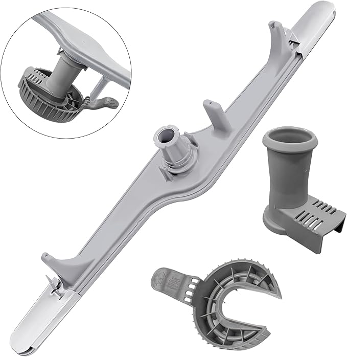 154568002 Dishwasher Lower Spray Arm Assembly with 5304518968 Support & 5304506518 Trap Drain Filter Replacement for Frigidaire Electrolux Kenmore Dishwasher 1545680 5304517203 154568001 154414101