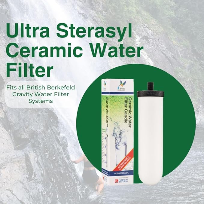 British Berkefeld Doulton Water Element Candle Compatible with Berkey Water Filter Replacement for BB9-2 Gravity Water Filter System 1- Single