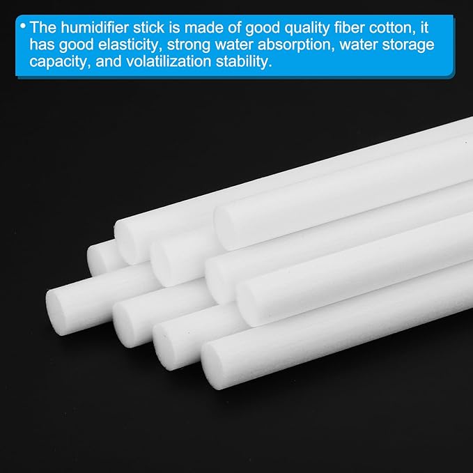 PATIKIL Humidifier Cotton Filter Sticks, 10 Pcs Refill Sticks Filter Wicks Replacement for USB Mini Humidifiers Portable Diffuser (3.94'' x 0.39''), White