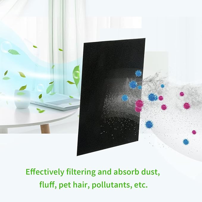 Cuttable Foam Pad Pre Filter, Can Cut to Fit Most Air Conditioner, Air Purifier, Kitchen Trash Cans, Pet Deodorizing Mat, 16.1x39.3x1/4inch(1Pack)