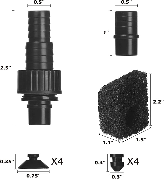 TARARIUM Submersible Pump 160GPH Small Fountain Water Pump 8W for Aquarium Fish Tank, Pond, Fountain, Hydroponics （600L/H）