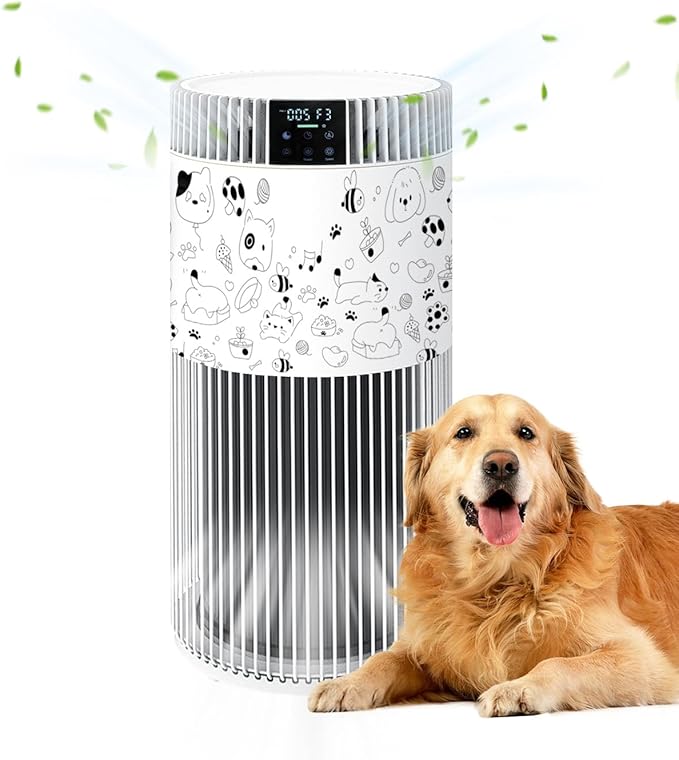 VENTISOL Air Purifiers for Home Large Room 1200 Ft², HEPA Filter Pet Air Purifier for Bedroom,Sleep Mode, with PM 2.5 Display, 360° Remove Smoke Odor, Washable Per Filters, White