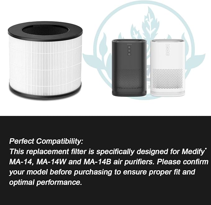 Premium Model 14 True HEPA Replacement Filter for MA Series 14/14W/14B Air Purifier - 3-in-1 System with Pre-Filter, Activated Carbon & 1-Pack HEPA + Cleaning Brush