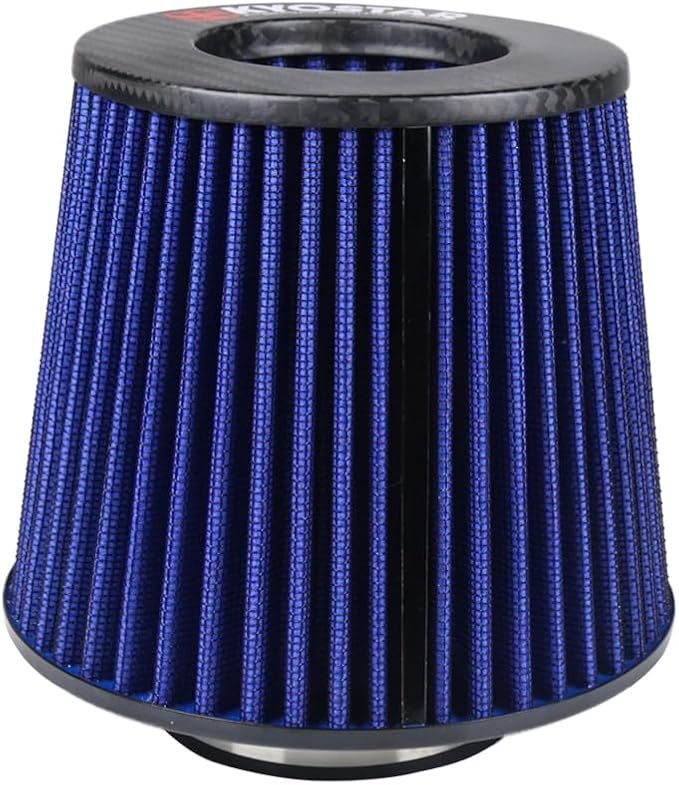 Kyostar Universal Carbon Fiber 3 Inch 76mm Air Intake Cone Filter Replacement Quality Dry Air Filter, Blue