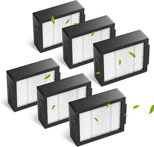 6-pack 4639161 High-Efficiency Filter for iRobot Replacement Parts Vacuum Filter, Roomba e, i & j Series, and Roomba Combo i1+ i3 i3+ i4 i5 and j5 Series