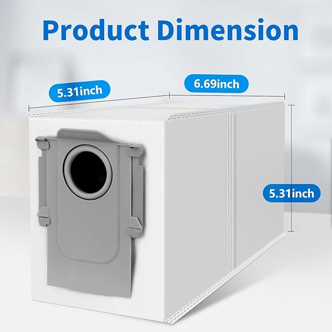 18 Packs Activated Carbon Dust Bag for Roborock Saros 10/10R/Qrevo/Qrevo S/Qrevo Pro/Qrevo Plus/Qrevo MaxV/Qrevo Master/Qrevo Curv/Qrevo Edge/S8 MaxV/S8 Max Ultra Robot Vacuum, 2.7L Large Capacity