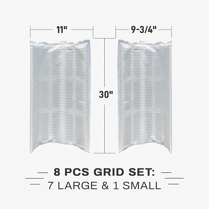 FG-1005 DE Grid Filter Compatible with FNS Plus 60, 59003000, Jandy DEL/DEV60,DE6020, FS-2005, PFS3060, FC-9550,PG-1905, 60 Sq.Ft DE Grid Swimming Pool Filter Cartridge, 7 Full + 1 Partial