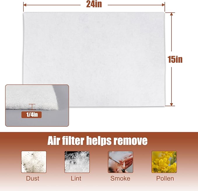 BJADE'S Window Air Conditioner Filter Replacement,24 x 15 x 1/4 Inch Cut-to-fit Foam Filter for Window AC Units.
