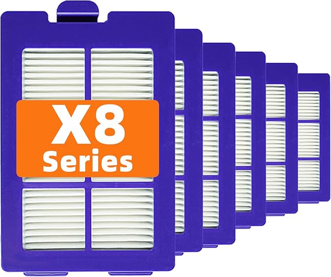 BBT BAMBOOST Filters Replacement Parts Fit for Eufy X8, Eufy Robovac X8 hybrid, Filter Accessories Vacuum (Pack of 6)