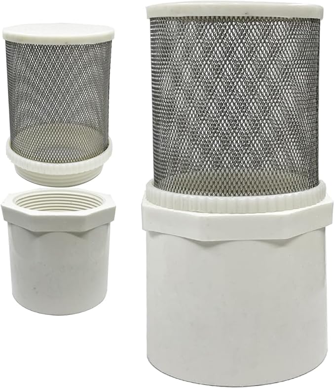 1.5 inch Stainless Steel Filter Cover Connected to 1.5 inch/DN40 PVC Water Pipe, Suction Strainers 360 Degree mesh Rapid Filtration Used to Remove Debris and Reduce Solid Entry
