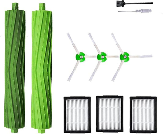 Replacement Parts Accessories for iRobot Roomba i7 i6 i8 i3 i4 i1 e5 e6 I E J Series Vacuum Cleaner Includes 1 Multi-Surface Rubber Brush,and 3 Pack Filter,3 Side Brushes