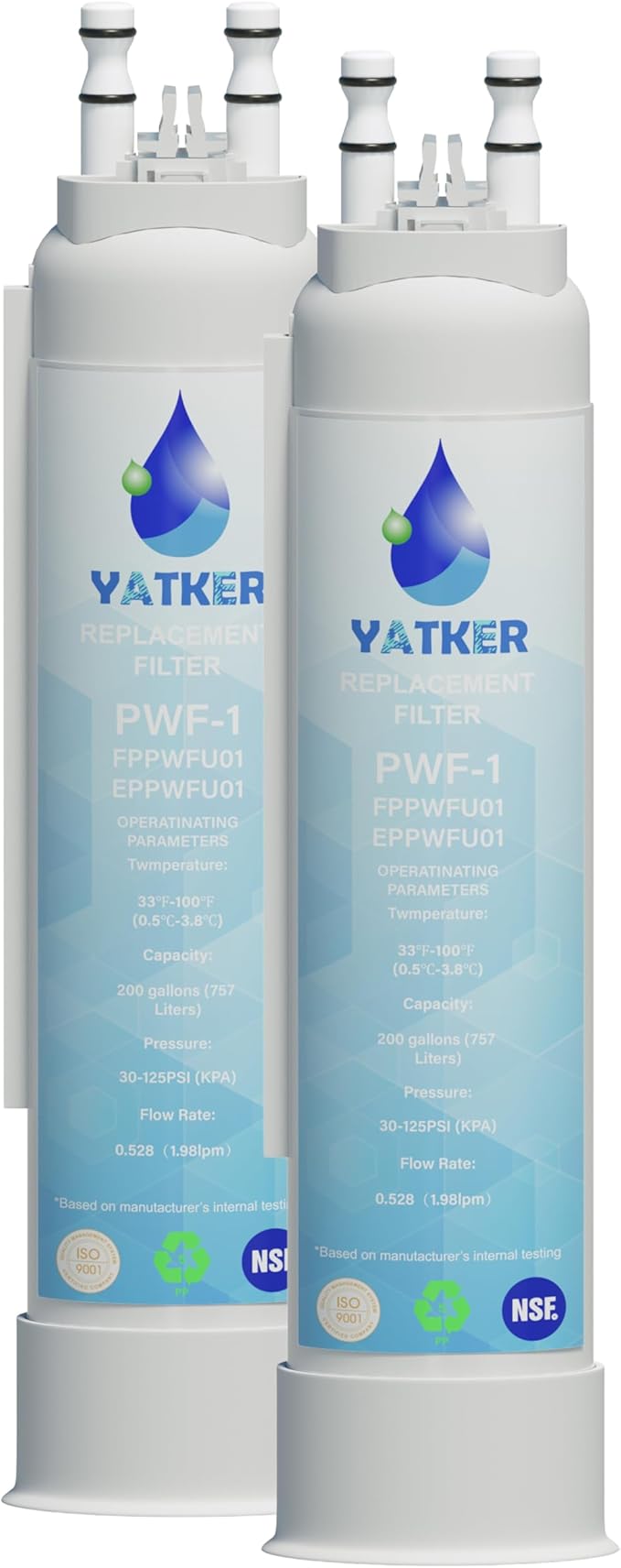 FPPWFU01 Water Filter Replacement for, Compatible with Frigidaire FPPWFU01 Water Filter, EPPWFU01 PureAdvantage PurePour PWF-1 (2 Pack)