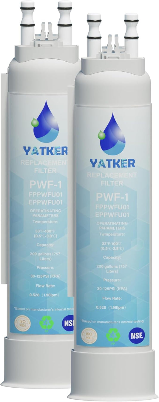 FPPWFU01 Water Filter Replacement for, Compatible with Frigidaire FPPWFU01 Water Filter, EPPWFU01 PureAdvantage PurePour PWF-1 (2 Pack)