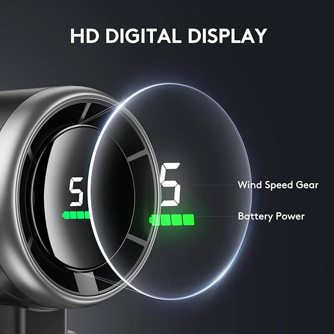 Foldable Handheld Fan, Portable High Speed Rechargeable 10000mAh Mini Turbo Fan, Digital Display, 5 Speed Adjustable Personal Small Pocket, Gifts for Women Men Travel Camp Outdoor Office