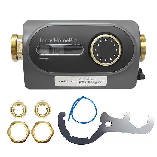 Whole House Spin-Down Sediment Pre-Filter, 40-Micron, 360° Flexible Installation, Water Hammer Reduction, City/Well Water Pre-Filtration System, RO Water Filter Companion Sediment Filter