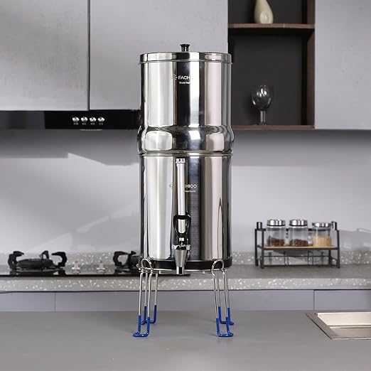 Stainless Steel Stand,Compatible with The Berkey® Gravity-Fed Water Filtration System, 9'' Diameter 6'' Tall Countertop Stand,Fit Most Medium Gravity Water Filter System