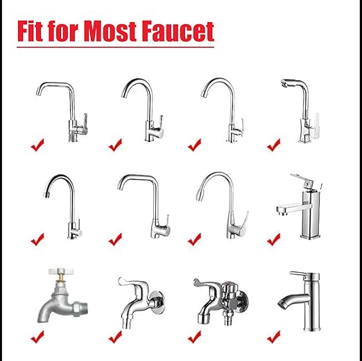 14Pcs Sink Water Filter Faucet With Cartridges, Universal 360 ° Rotating Kitchen Faucet Water Filter Removes Fluoride Heavy Metals Hard Water Compatible with Most Bathroom/Kitchen/Laundry Sink Faucets