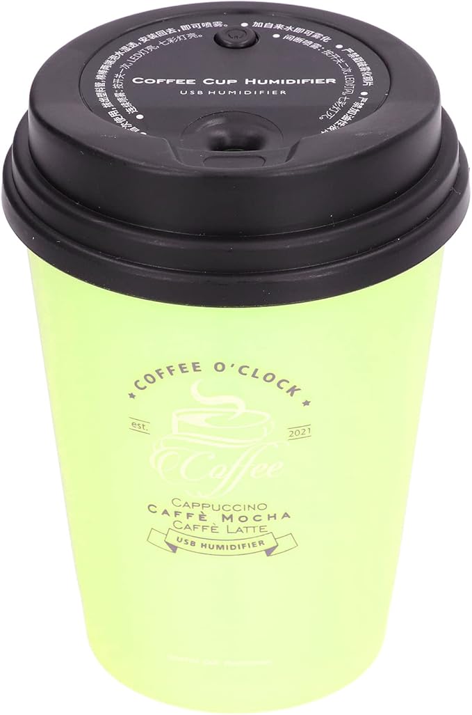 USB Mini Humidifier, Car Diffuser & Desk Humidifier - Low Noise Auto Off, Portable & Cute (Green)