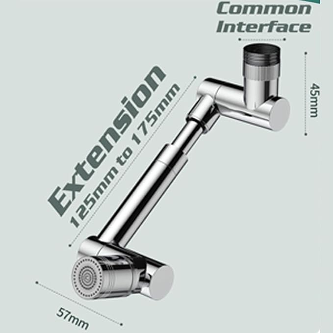 1440° Rotating Universal Faucet Extender with 2 Spray Modes - Adjustable Splash-Free Aerator for Kitchen & Bathroom Sinks, Timnamy Faucet Attachment,For Washing Hair/Face/Dishes (1, Silver)