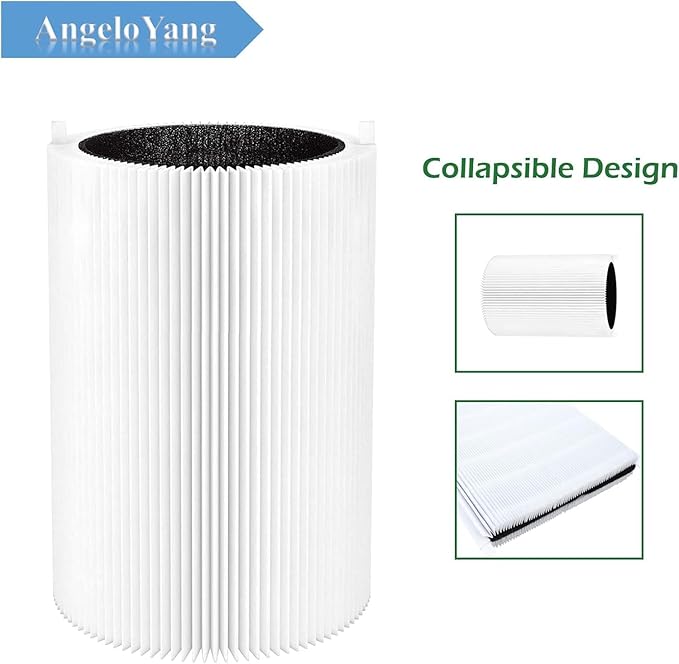 3 Pack Blue Pure 411 Filter Replacement Compatible with Blueair Blue Pure 411 Genuine, 411+, 411 Auto and MINI Air Purifiers, Package Include the 3 Particle and 3 Activated Carbon Filter