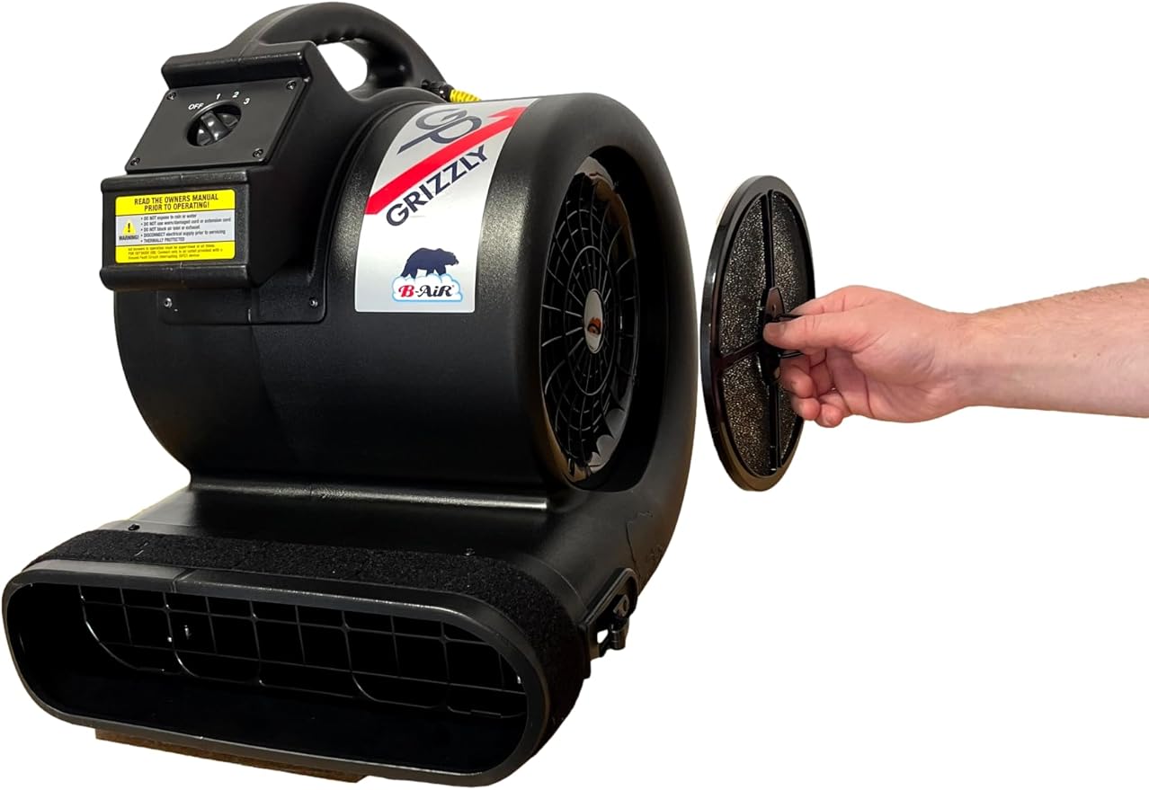 Dryer Filter Kit with Frame - Compatible with Grizzly Air Mover GP-1 Dog Cage Dryer Fan - for Use by Pet Groomers and Kennels - Includes 2 Filters and 2 Frames, Black