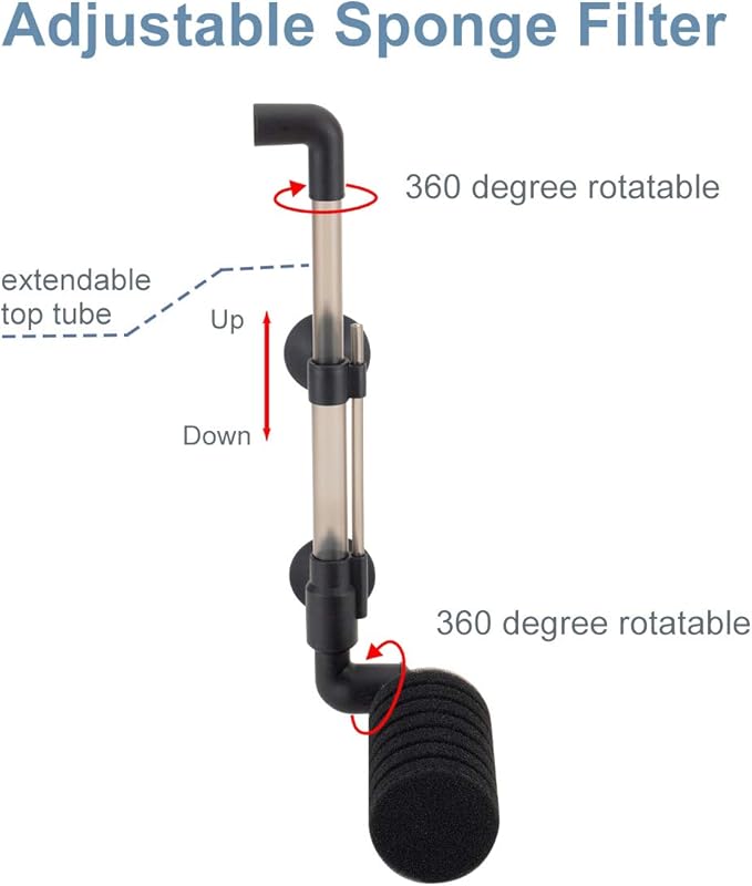 hygger Aquarium Single Sponge Filter for Small Fish Tank 5-15 Gallon