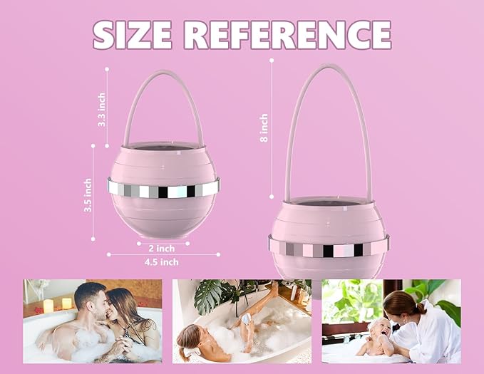 Bathtub Water Filter for Tub with Overflow,2,500 Gallons of Filtration,8 Stages Bath Filter,Remove contaminants,Chlorineand Fluoride,Hardwater Softener,BPA Free(Upgrade Version),Pink