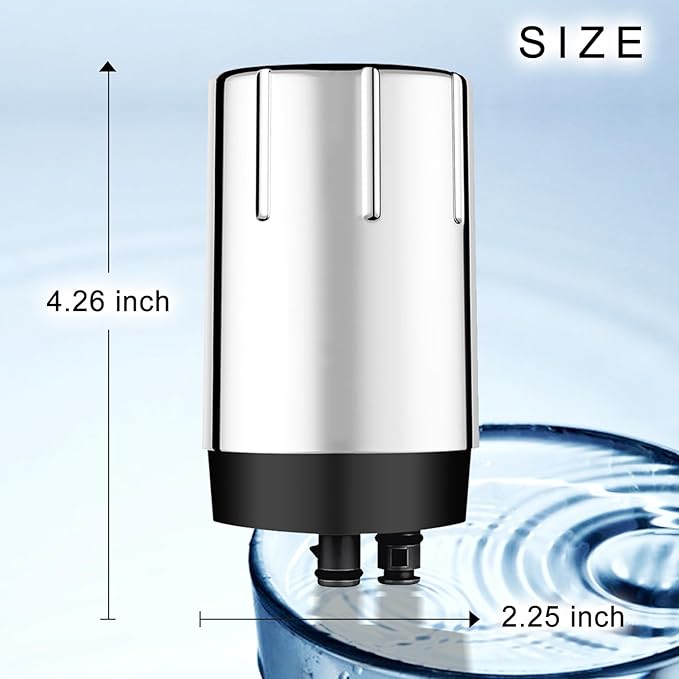 Faucet Water Replacement Filter Compatible with Brita Faucet Filtration Systems, Fits All Brita Tap Water Filters, Pack of 3 (Chrome)