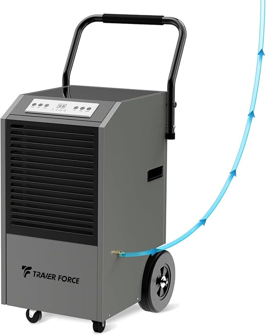 Traver Force Commercial Dehumidifier, 170 Pint Large Dehumidifier with Pump Drain Hose, Up to 7,500 sq. ft, for Crawl Space, Basement, Warehouse, Water Damage Restoration, Job Sites