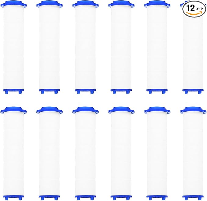 uxcell 12 Pcs Shower Head Filter 3.3 Inch PP Cotton Filter Cartridge Replacement High-Pressure Handheld Fan Shower Jet Sets
