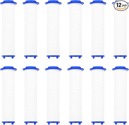 uxcell 12 Pcs Shower Head Filter 3.3 Inch PP Cotton Filter Cartridge Replacement High-Pressure Handheld Fan Shower Jet Sets