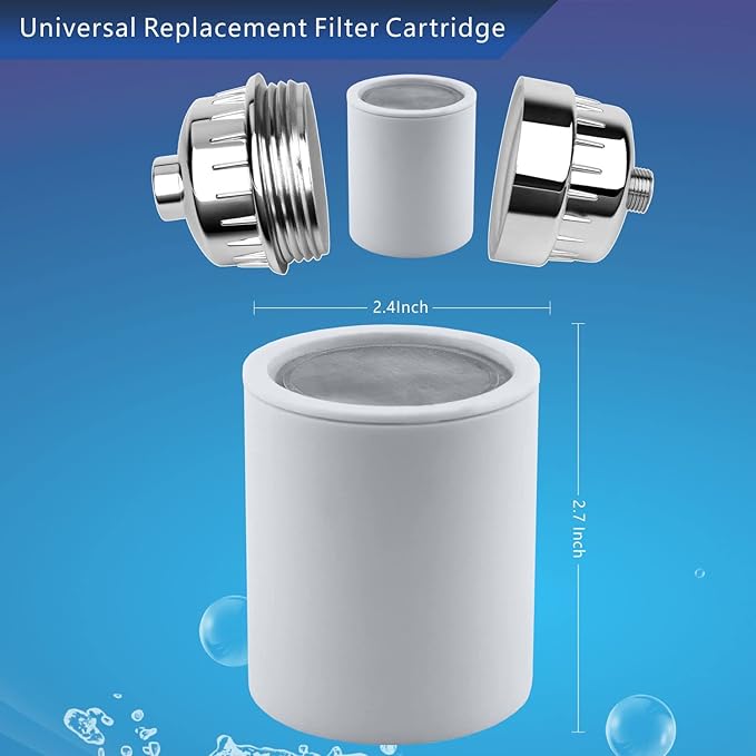 Replacement 20 Stage Shower Filter Cartridge - Hard Water Shower Filters for Chlorine Heavy Metal and Other Sediments Removal, Dramatically Improves The Condition of Your Skin and Hair