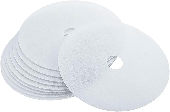 10 Pack Universal Dryer Exhaust Filter Replacement Kit - White Round Disc & Cotton Paper Filters for Panda, Magic Chef, Sonya, Avant Dryers - Lint Removal (227 x 33 mm)