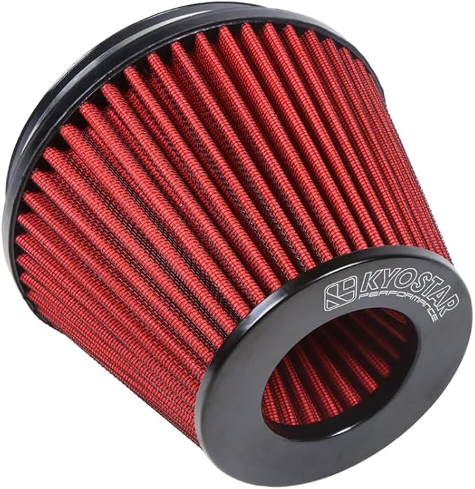 Kyostar 6 Inch (152mm) Neck High Flow Inlet Cold Air Intake Cone Replacement Dry Air Filter Red