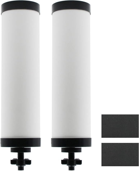 【Upgraded】Renami Ceramic Filter Silver Infused Replacement for BB9-2® Black Activated Carbon Filters, Compatible with Berkey® Travel, Large, Royal, Crown Series, Repeatable Cleaning Filters, Pack of 2