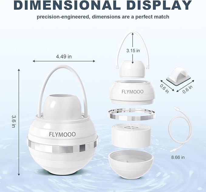 Bath Filter for Tub Faucet - 8 Stages Bathtub Water Filter Reduces Contaminants for Softer, Smoother Skin - 2,500 Gallons of Filtration, BPA Free (White)