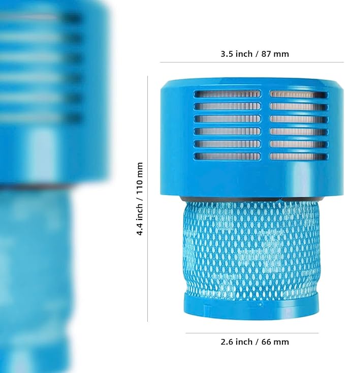 Dyson V10 Filter, 2-Pack Premium True HEPA Replacement Filters for Dyson V10 Series, Dyson-V10 Absolute, V10 Allergy, Dyson-V10 Animal, V10 Motorhead, V10 Total Clean, Dyson-SV12 V10, Part # 969082-01